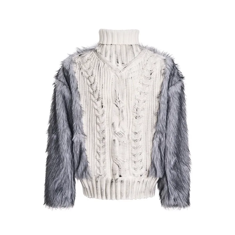 【24s Dec.】Fur Collar Knit Sweater