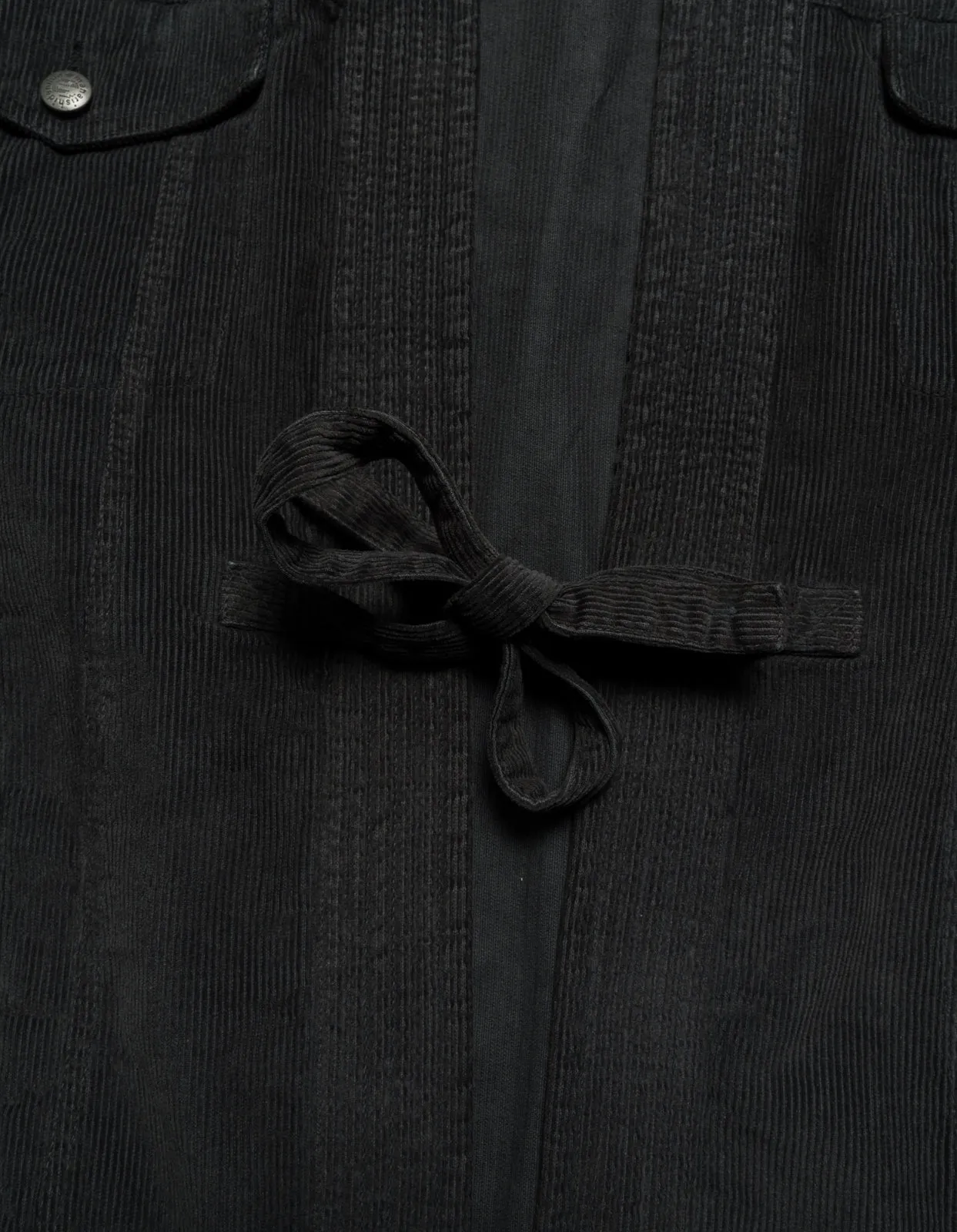 5289 Hemp Cord Trucker Kimono Black