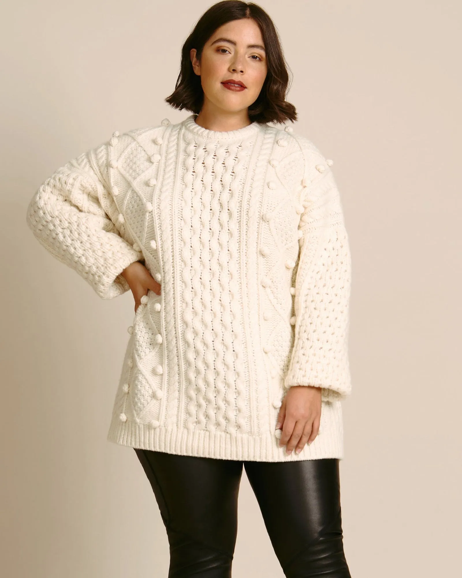 Aran Knit Sweater | Ivory