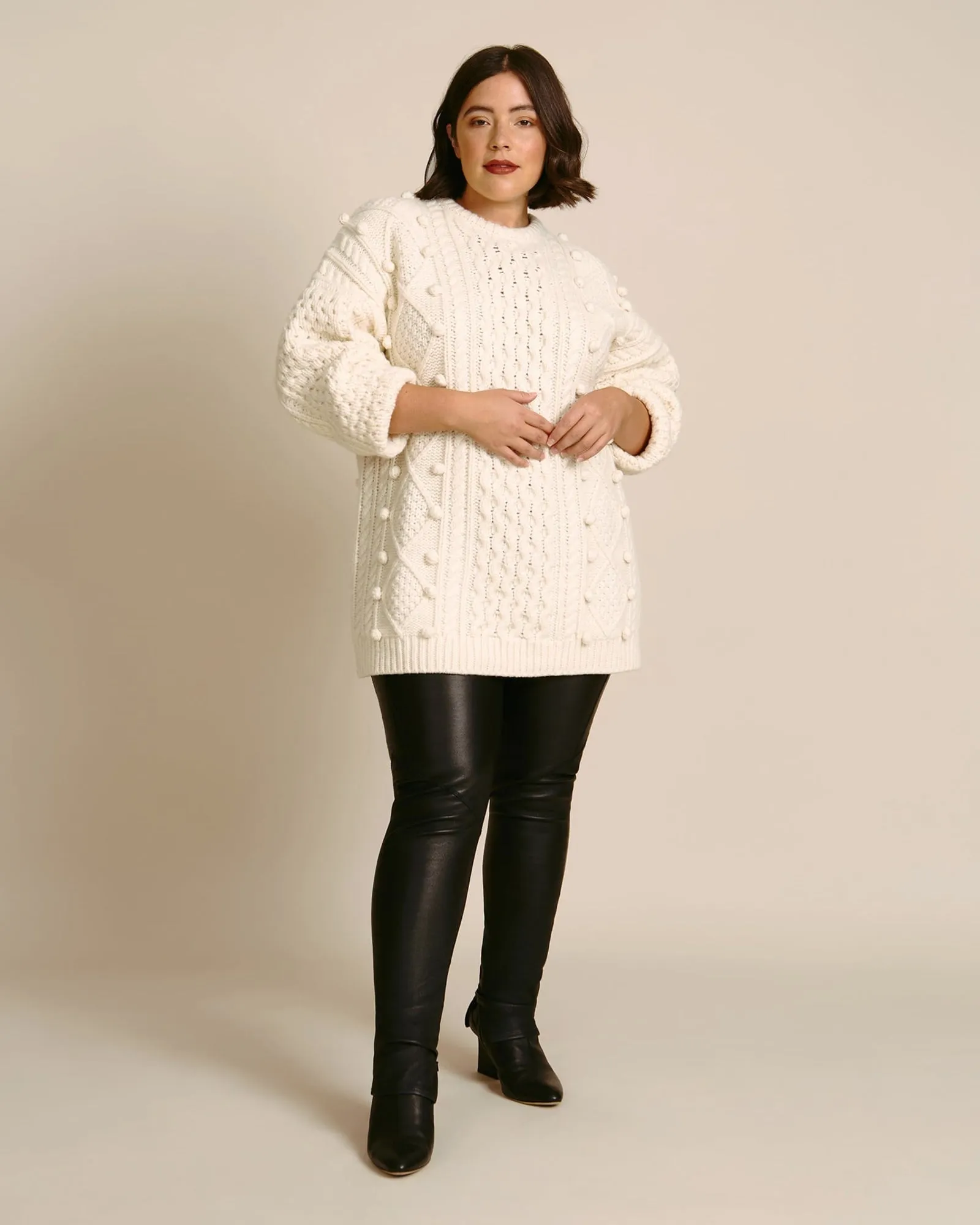 Aran Knit Sweater | Ivory