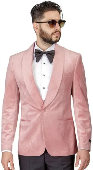 AZAR MAN Slim Fit 1 Button Velvet Shawl Dinner Jacket