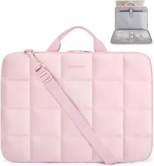 BAGSMART 15-16 inch Laptop Case with Strap, Fluffy Padded Laptop Bag with Handle, Macbook Case Fitted with Macbook Air/Pro 15.6 inch, Laptop Briefcase Fitted with Dell, HP, Lenovo