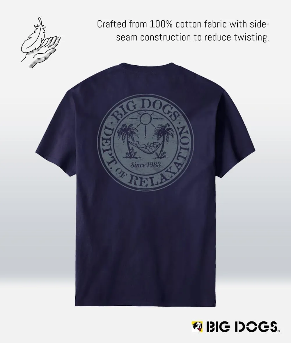 Big Dogs Brand Relaxation Badge Men's T-Shirts | Big and Tall Shirts for Men | Graphic Tees Men | Sizes Med-6x