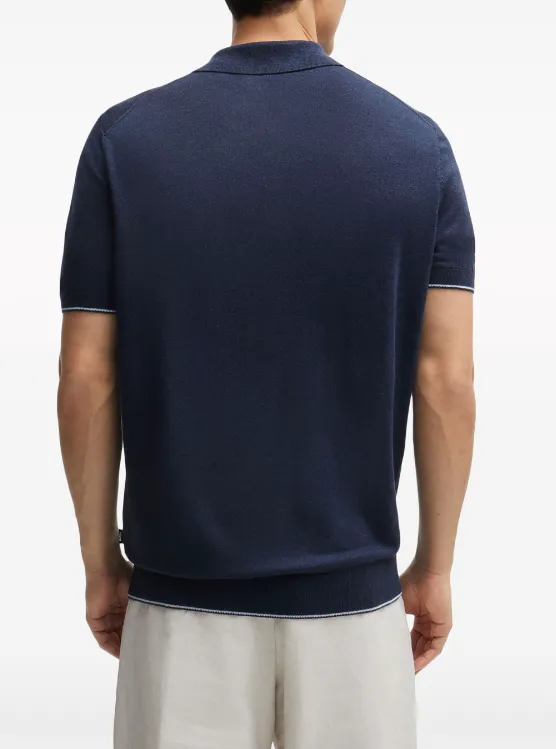 BOSS fine-knit polo shirt