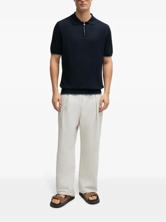 BOSS fine-knit polo shirt