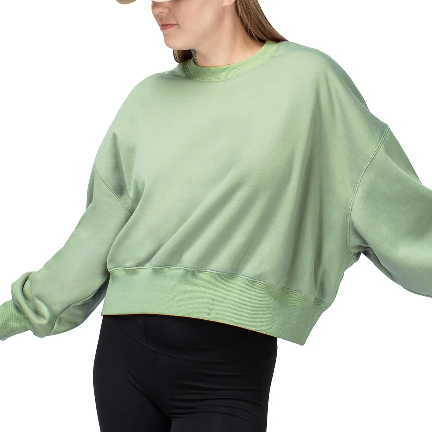BRISIRA Sherpa Fleece Sweatshirts for Women: Crewneck sweatshirt Cropped Sherpa Lined Pullover Crop Sweater Warm Winter
