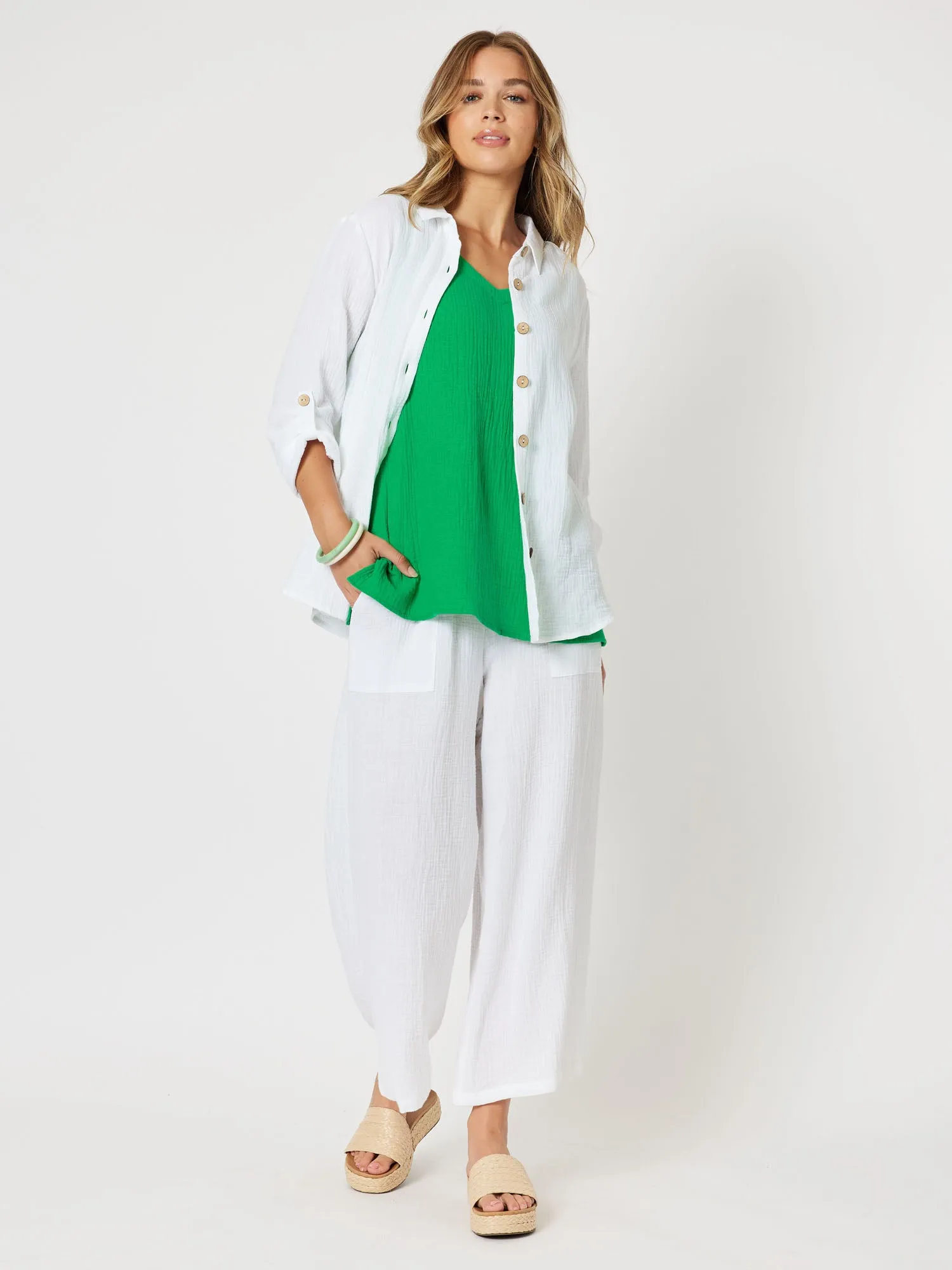 Byron Textured Cotton Shirt - White