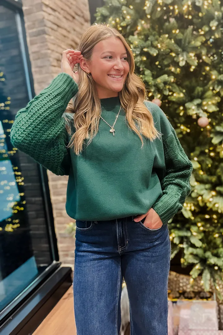 Cable Sleeve Sweatshirt