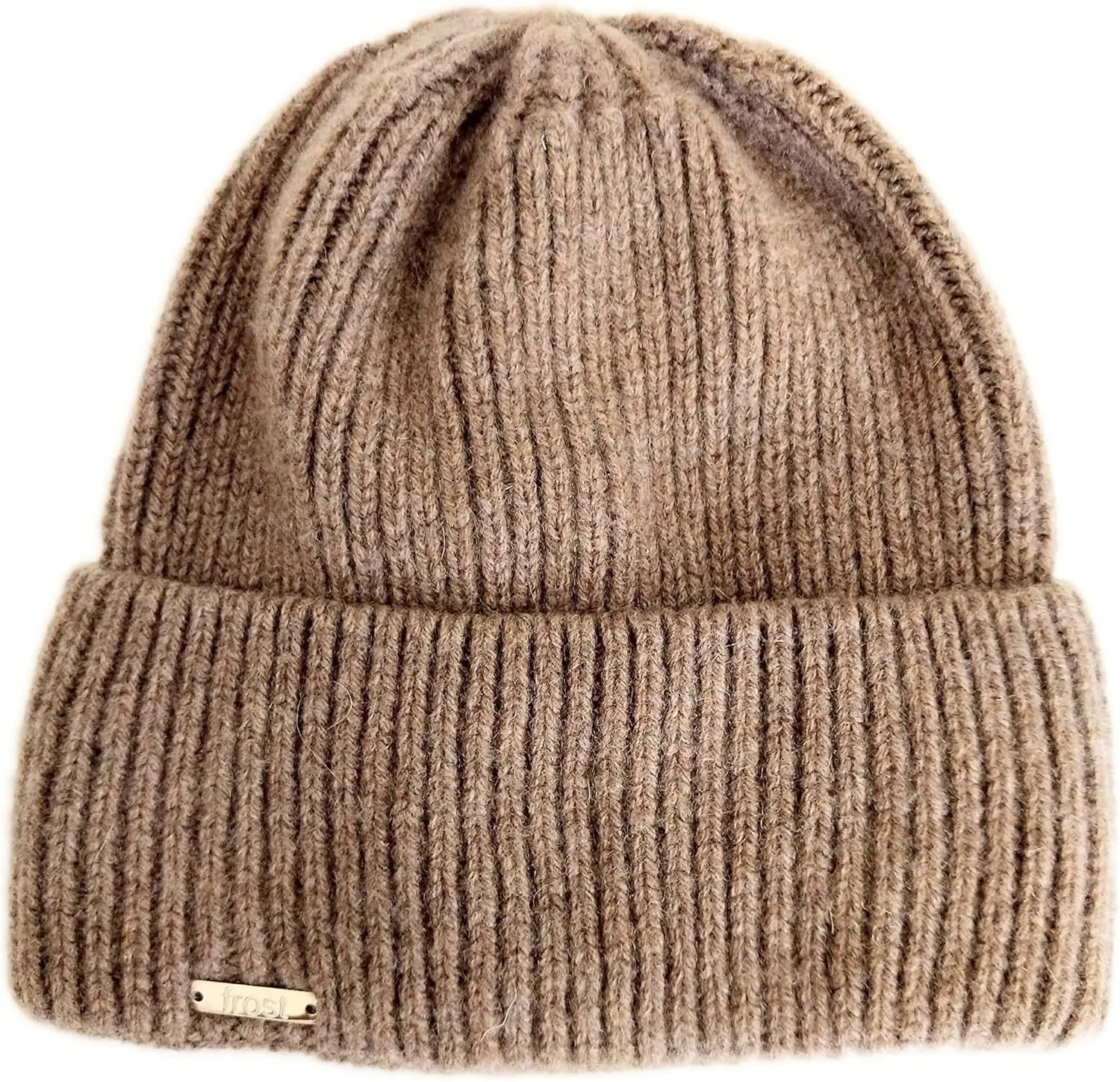 Cashmere Rolled Out Cuff Ribbed snug fit Beanie, Warm Winter Knitted hat CSH1102