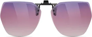 CAXMAN Polarized Clip On Sunglasses for Women Over Prescription Glasses Polygon Style