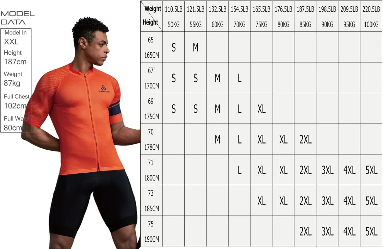 CEROTIPOLAR Snug Fit Men AirCool Cycling Jersey Bike Shirts UPF50 ,PRO Dry Fit Light Weight Fabric