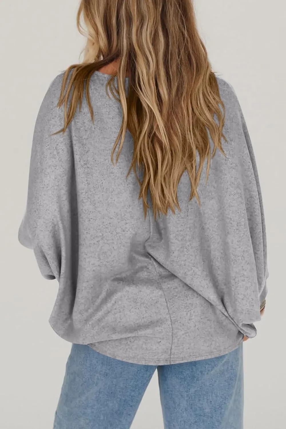 CFLONGE Fall Sweaters for Women 2024 Casual Pullover Off The Shoulder Sweater Batwing Long Sleeve Sweatshirt Knit Jumper Tops