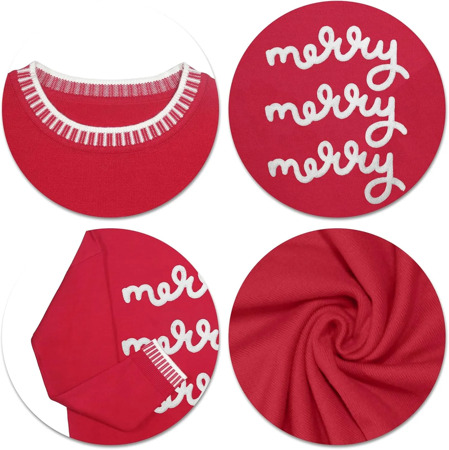 Christmas Sweaters for Women: Merry and Bright Sweatshirt Merry Christmas Long Sleeve Pullover Tops