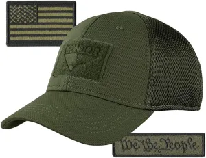Condor MESH Fitted Tactical Cap Bundle - We The People & USA - Choose Size