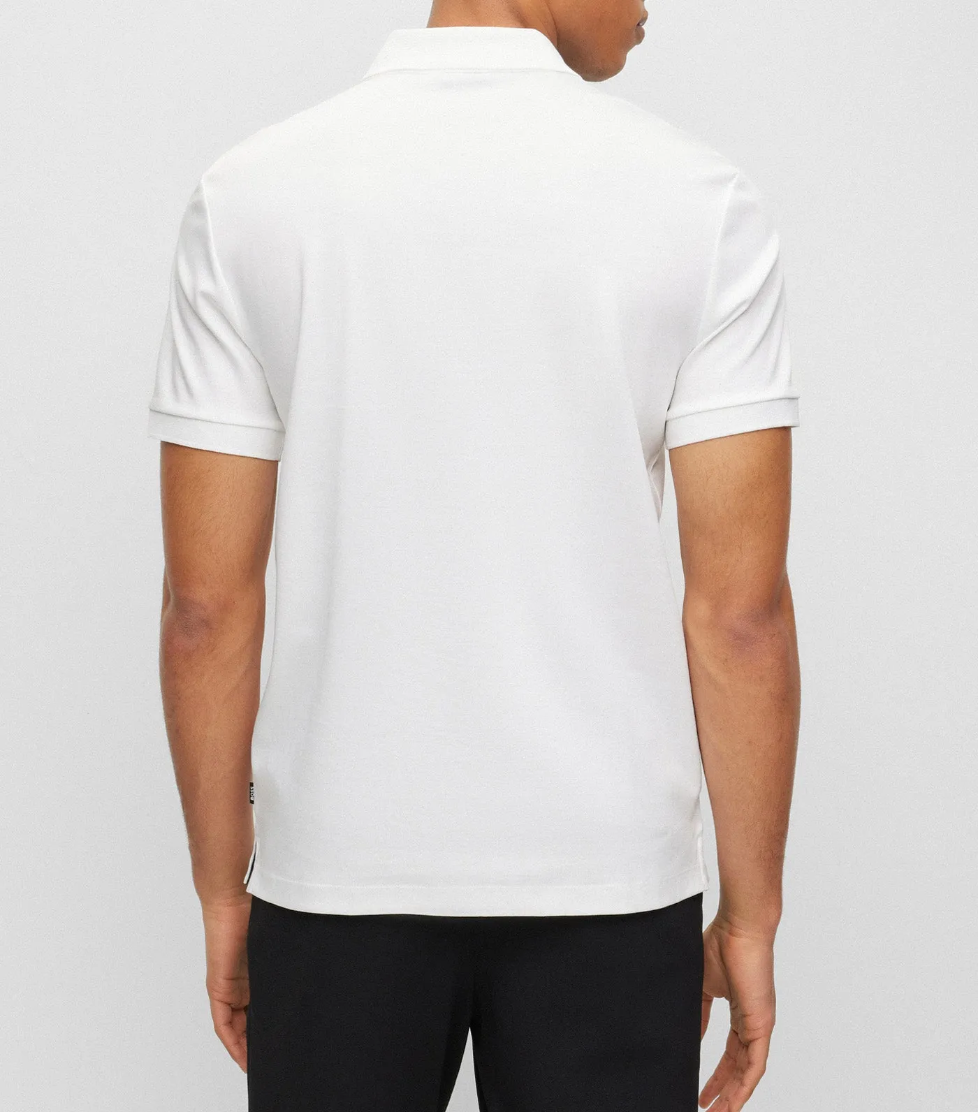 Cotton-Jersey Polo Shirt with Logo Badge White