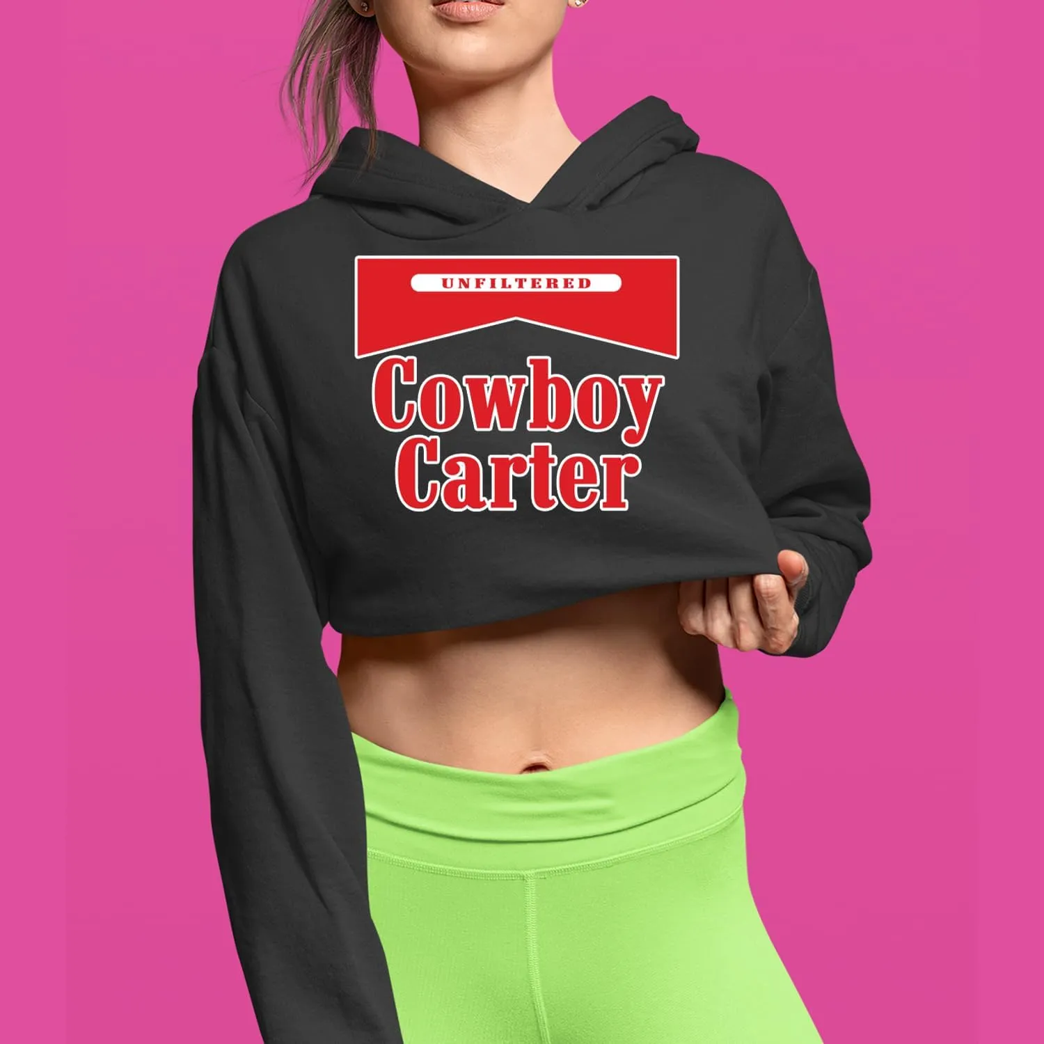 Cowboy Karter Country Act Two Cropped Fleece Hoodie, Soft & Cozy, Trendy Fit