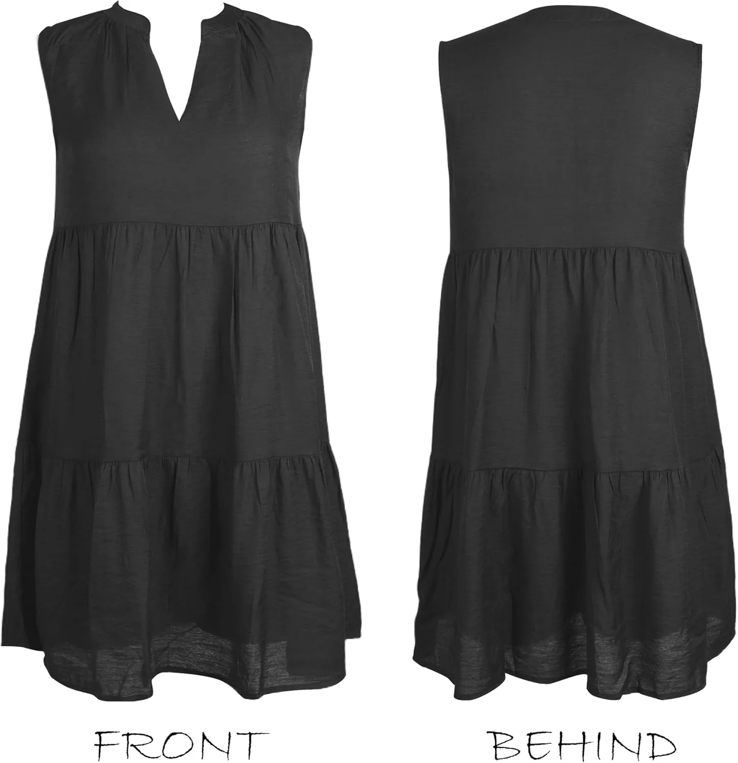 CUPSHE Women's Ruffle Beach Mini Dress Split V Neck A Line Sleeveless Geometric Stripe Tropical Leaf Pattern Summer Dresses