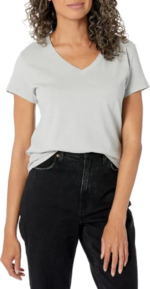 DOCKERS Women's Slim Fit Short Sleeve Favorite V-Neck Tee Shirt