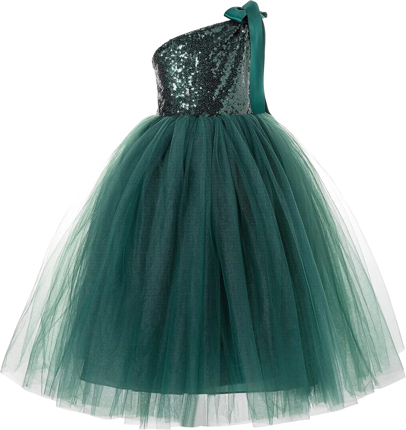 ekidsbridal One-Shoulder Sequin Tutu Flower Girl Dress Princess Dresses Pageant Gown 182