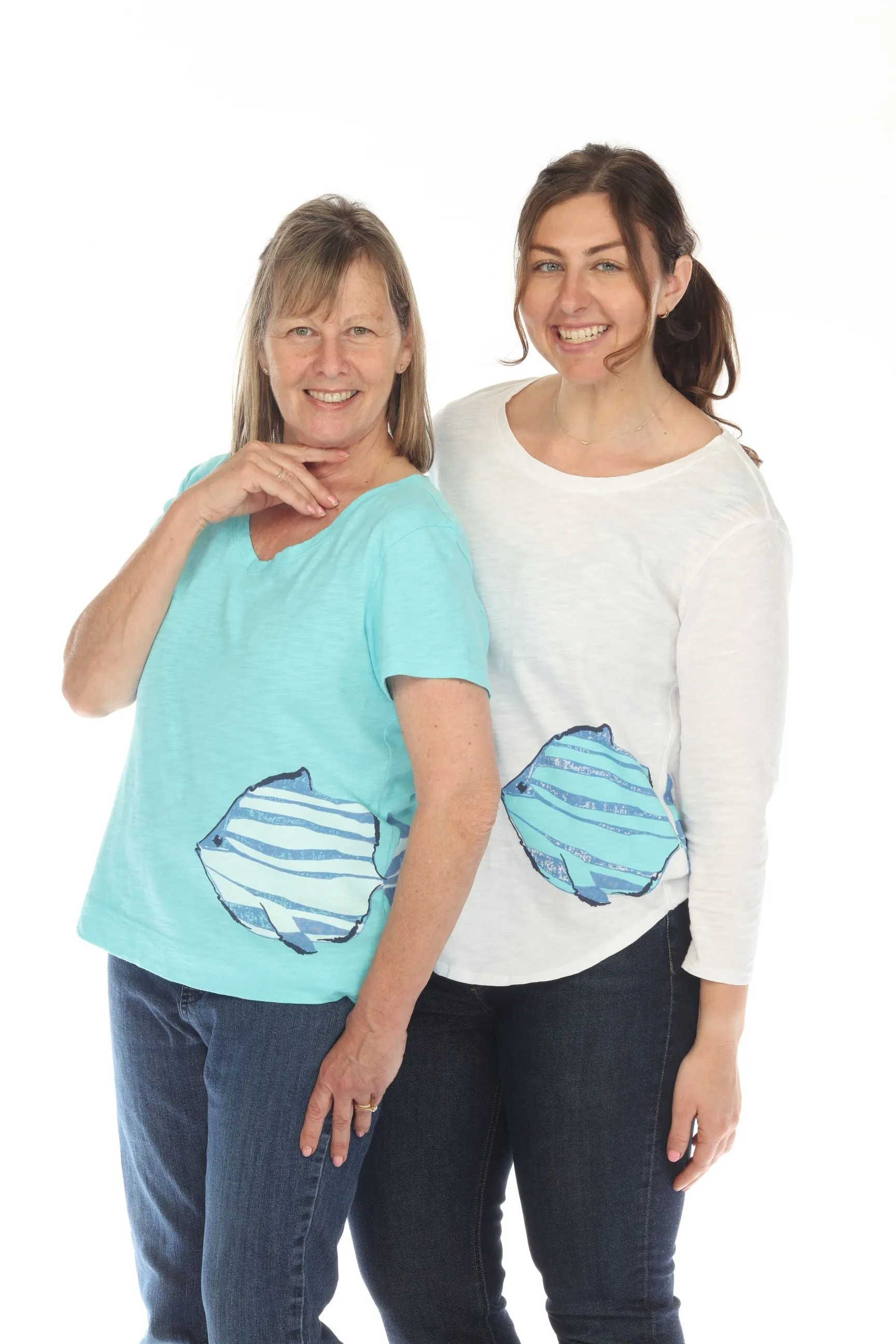 Escape by Habitat Tee w Striped Fish in Turquoise - 48100-TQ