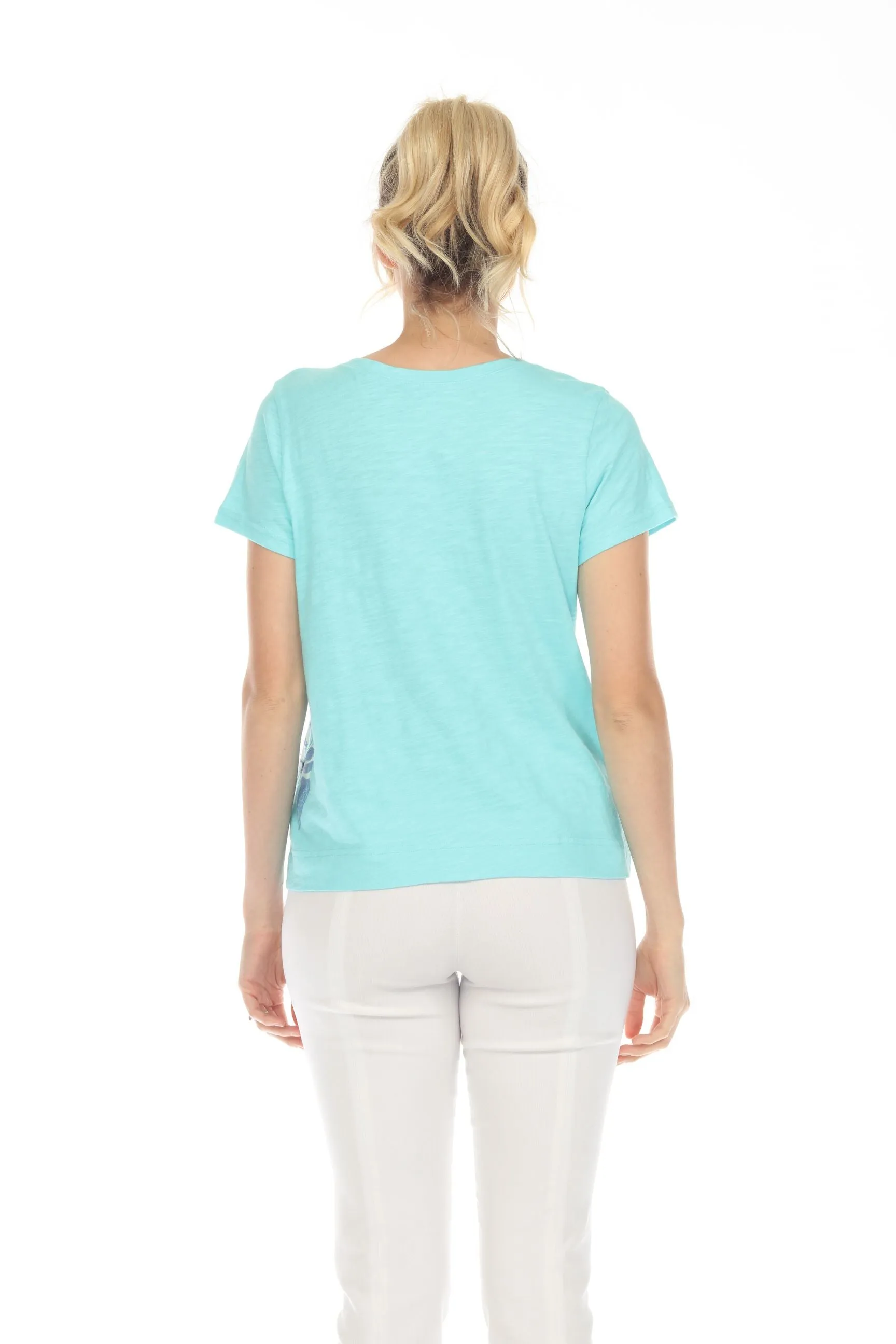 Escape by Habitat Tee w Striped Fish in Turquoise - 48100-TQ