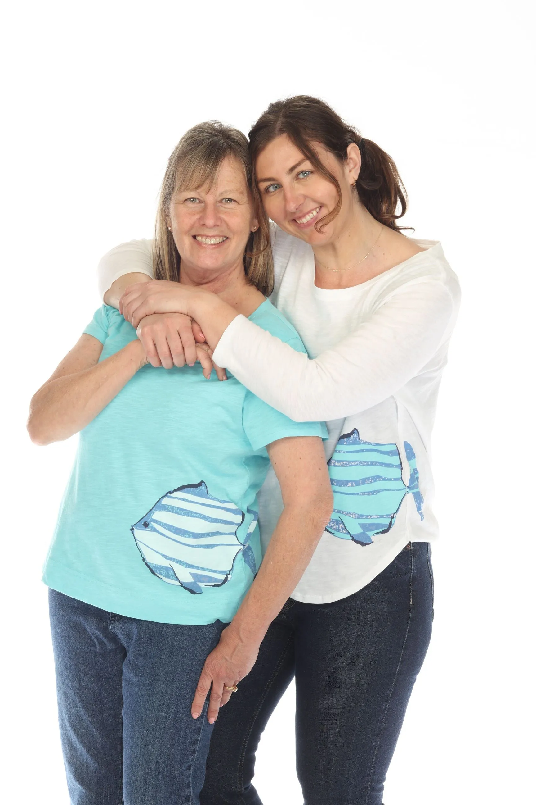 Escape by Habitat Tee w Striped Fish in Turquoise - 48100-TQ