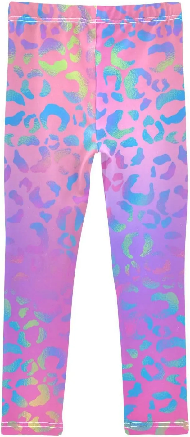 Girls' Leggings Bright Neon Leopard Toddler Kids Stretch Yoga Pants Tights Dance Baby Athletic Long Pants 4T