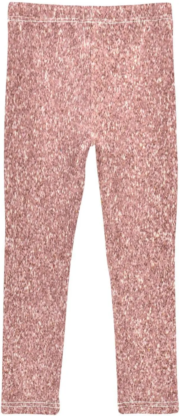 Girls' Leggings Bright Pink Glitter Sparkling Toddler Kids Stretch Yoga Pants Tights Dance Athletic Long Pants 6T