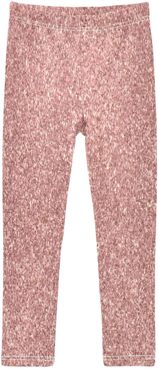 Girls' Leggings Bright Pink Glitter Sparkling Toddler Kids Stretch Yoga Pants Tights Dance Athletic Long Pants 6T