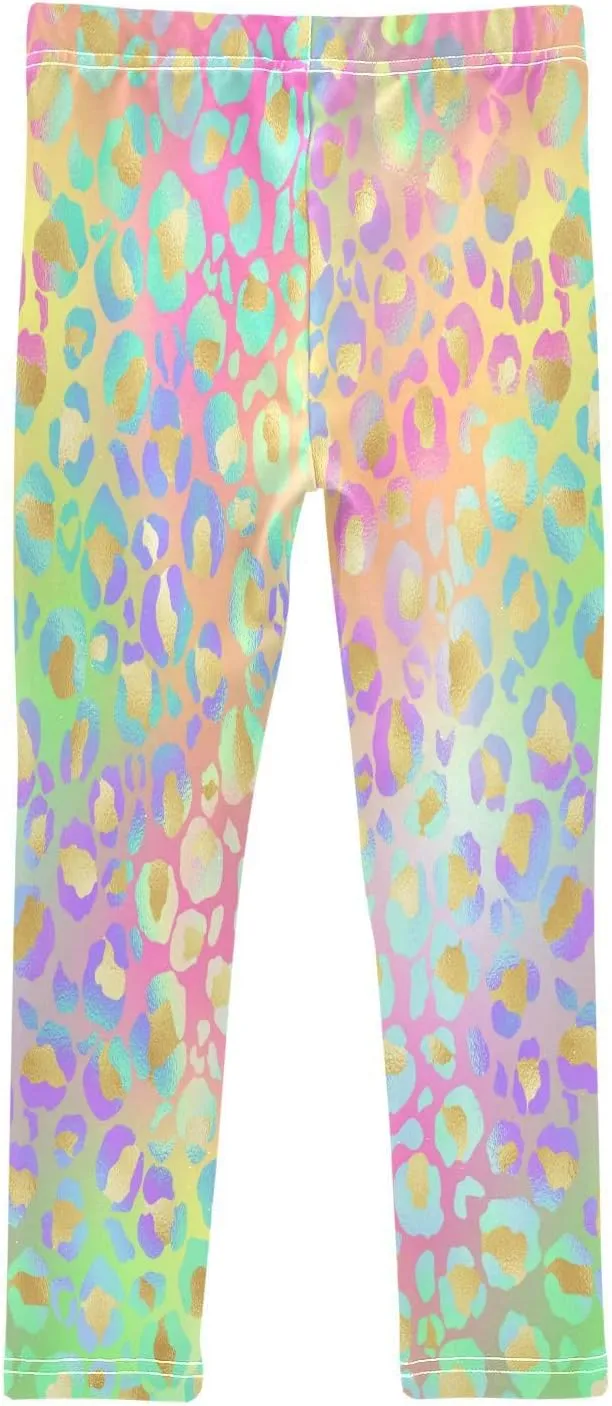 Girls' Leggings Leopard Gradient Bright Toddler Kids Stretch Yoga Pants Tights Dance Athletic Long Pants 4T