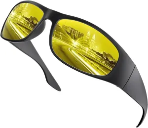 grinderPUNCH Super Dark Polarized Black Sunglasses | Biker Style Rider | Wrap Around Style Lightweight UV Protection
