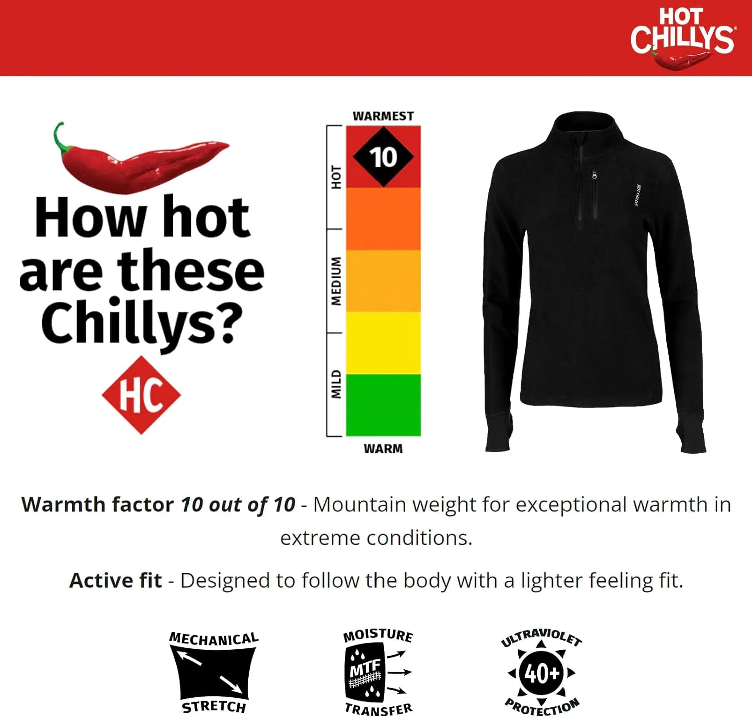Hot Chillys Women's La Montaña Fleece Zip-T Thermal Top | UPF 40 Moisture-Wicking Mountain Weight Active Fit Base Layer Shirt