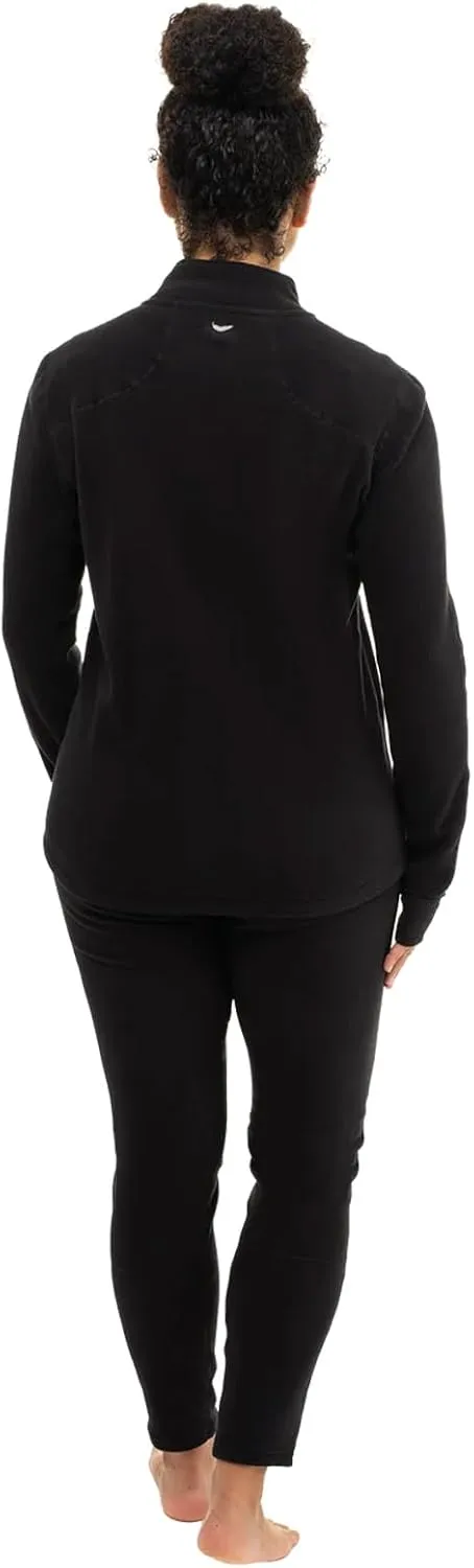 Hot Chillys Women's La Montaña Fleece Zip-T Thermal Top | UPF 40 Moisture-Wicking Mountain Weight Active Fit Base Layer Shirt
