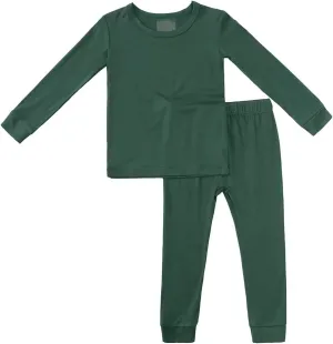 Kids Tales Unisex Bamboo Rayon Pajamas Set Toddler Long Sleeve Snug Fit Sleepwear Child Solid Tops   Pants 2Pcs Sleeper PJS