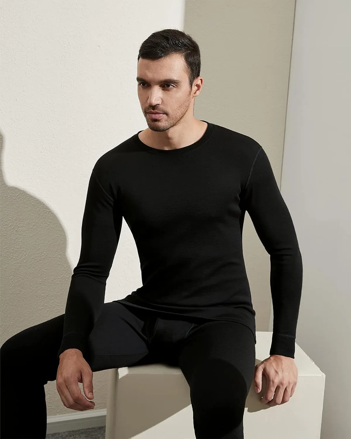 LAPASA Men 100% Merino Wool Shirt Base Layer Lightweight Midweight Thermal Top Long Sleeve Hunting Undershirt Warm Long John