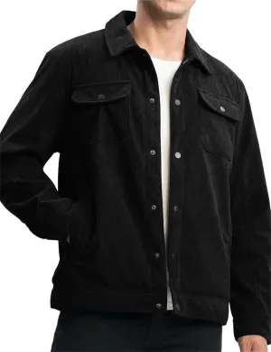 Men's Corduroy Coat Jacket Casual Sports Slim Fit Winter Warm Fleece Overcoat
