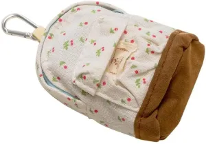 Mini Backpack Style Key Purse Pouch, Zipper Bags Keys Bag, Floral Design Wallets Mini Backpack Pendant Coin Purse(beige)
