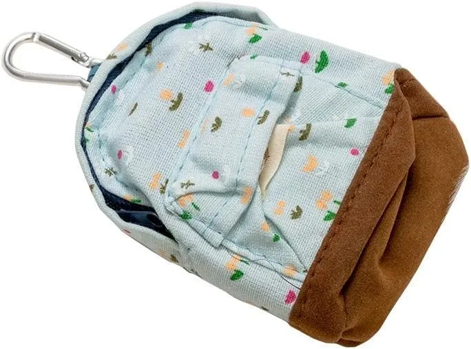 Mini Backpack Style Key Purse Pouch, Zipper Bags Keys Bag, Floral Design Wallets Mini Backpack Pendant Coin Purse(blue)