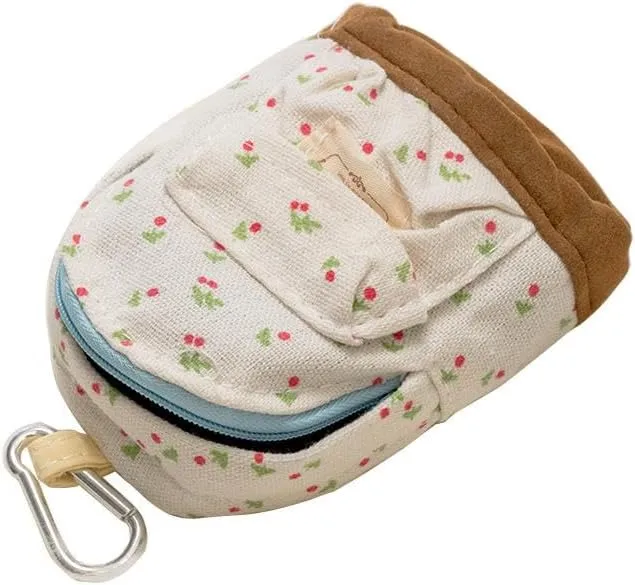 Mini Backpack Style Key Purse Pouch, Zipper Bags Keys Bag, Floral Design Wallets Mini Backpack Pendant Coin Purse(green)