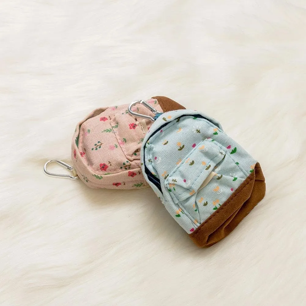 Mini Backpack Style Key Purse Pouch, Zipper Bags Keys Bag, Floral Design Wallets Mini Backpack Pendant Coin Purse(green)