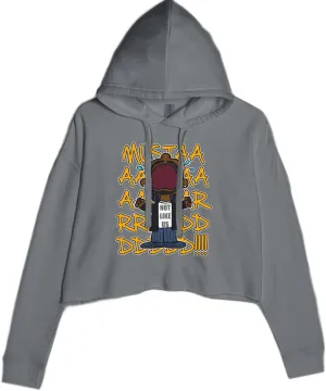 Mustard! Not Like Us Tv Off Cropped Fleece Hoodie, Soft & Cozy, Trendy Fit