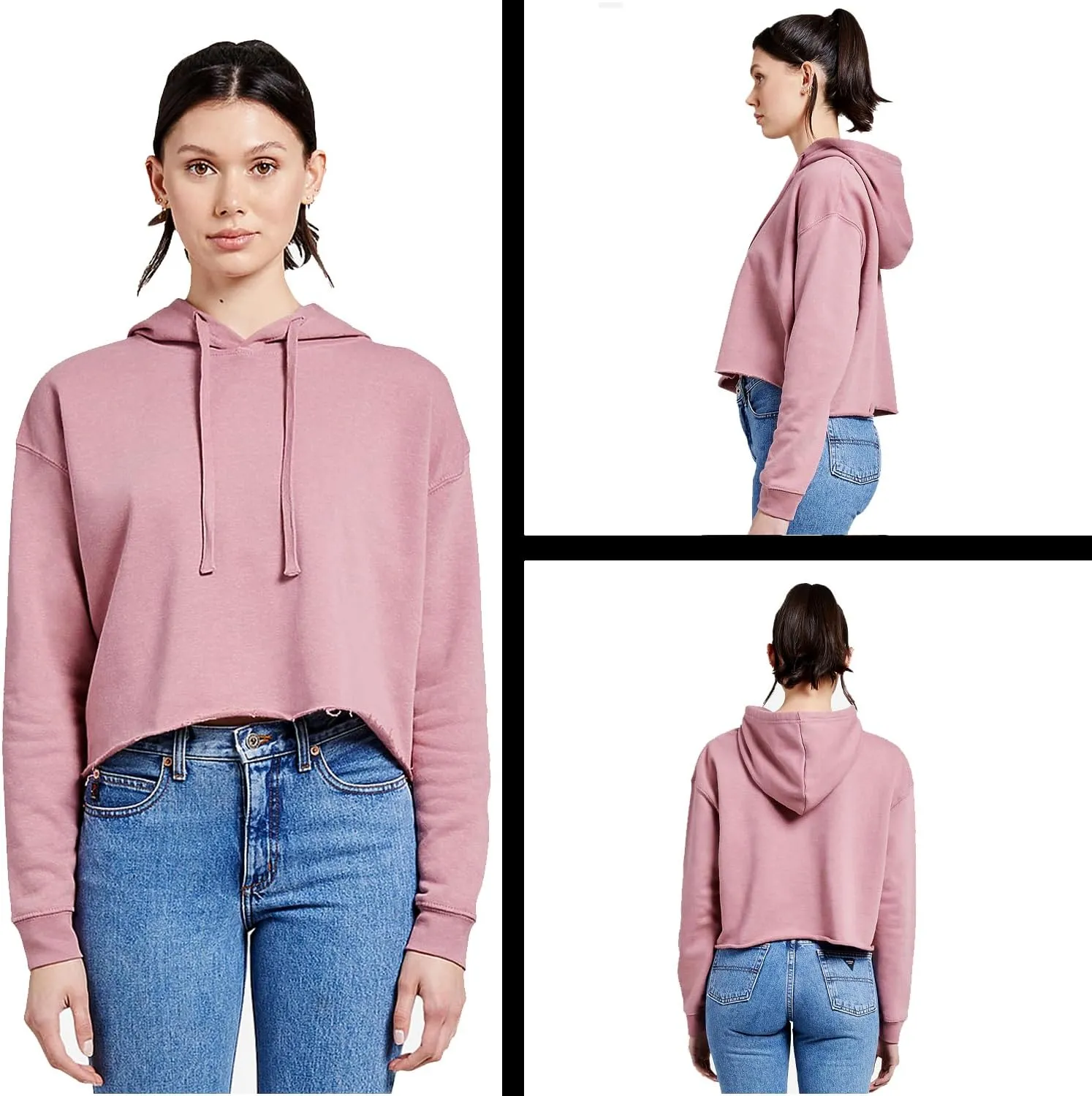 Mustard! Not Like Us Tv Off Cropped Fleece Hoodie, Soft & Cozy, Trendy Fit