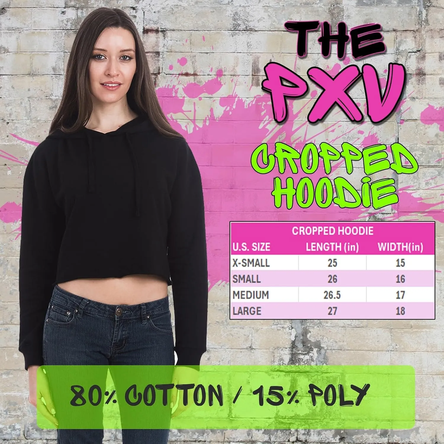 Mustard! Not Like Us Tv Off Cropped Fleece Hoodie, Soft & Cozy, Trendy Fit