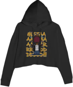 Mustard! Not Like Us Tv Off Cropped Fleece Hoodie, Soft & Cozy, Trendy Fit