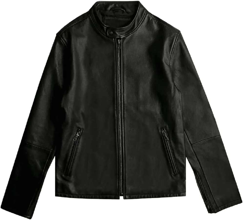 Premium Leather Jacket Men Old School Classic Style Everyday Wear Real Lambskin Mens Black Leather Jacket
