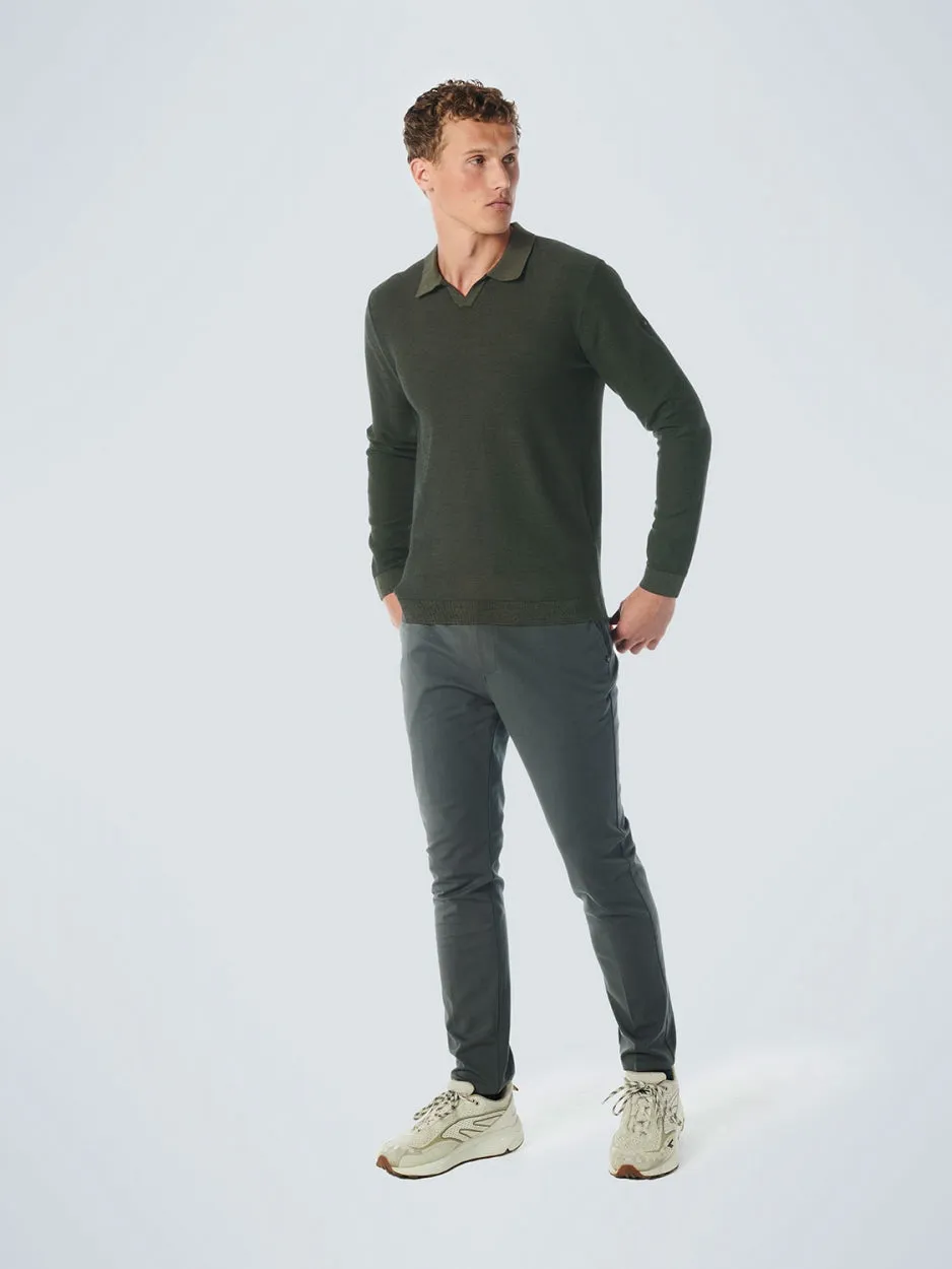 Pullover Polo 2 Coloured Jacquard | Dark Green