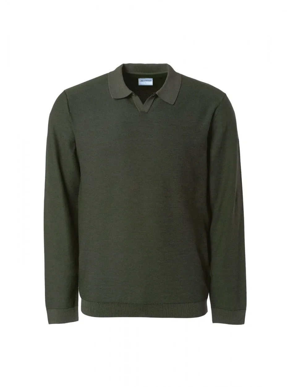 Pullover Polo 2 Coloured Jacquard | Dark Green