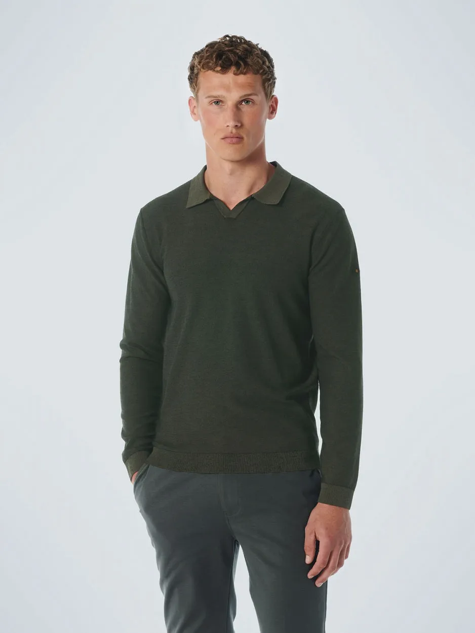 Pullover Polo 2 Coloured Jacquard | Dark Green