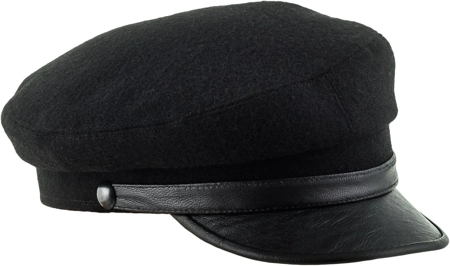 Sterkowski Maciejowka Model 4 Wool Fiddler Cap | Warm Breathable Greek Style Cap with Leather Visor