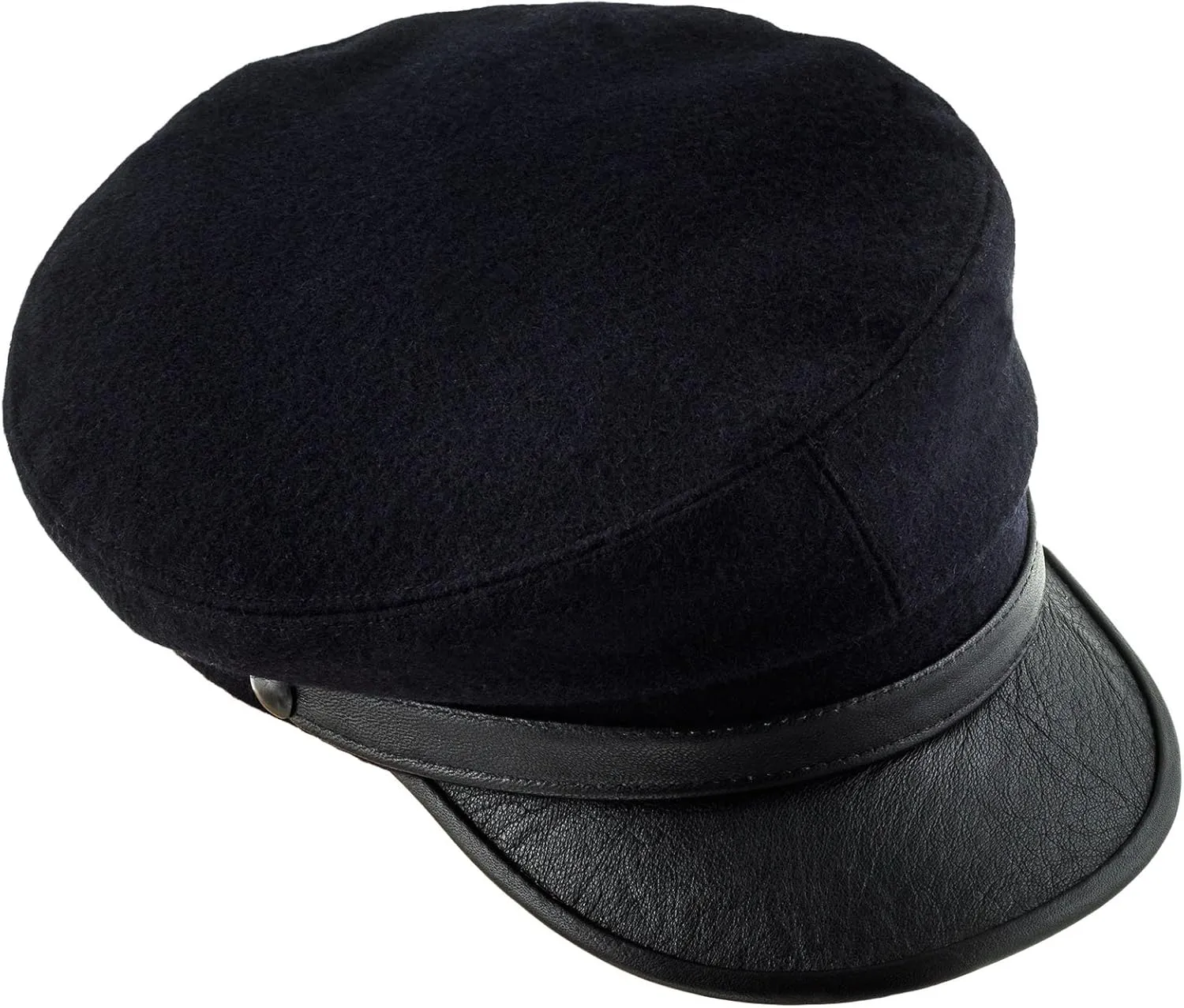 Sterkowski Maciejowka Model 4 Wool Fiddler Cap | Warm Breathable Greek Style Cap with Leather Visor